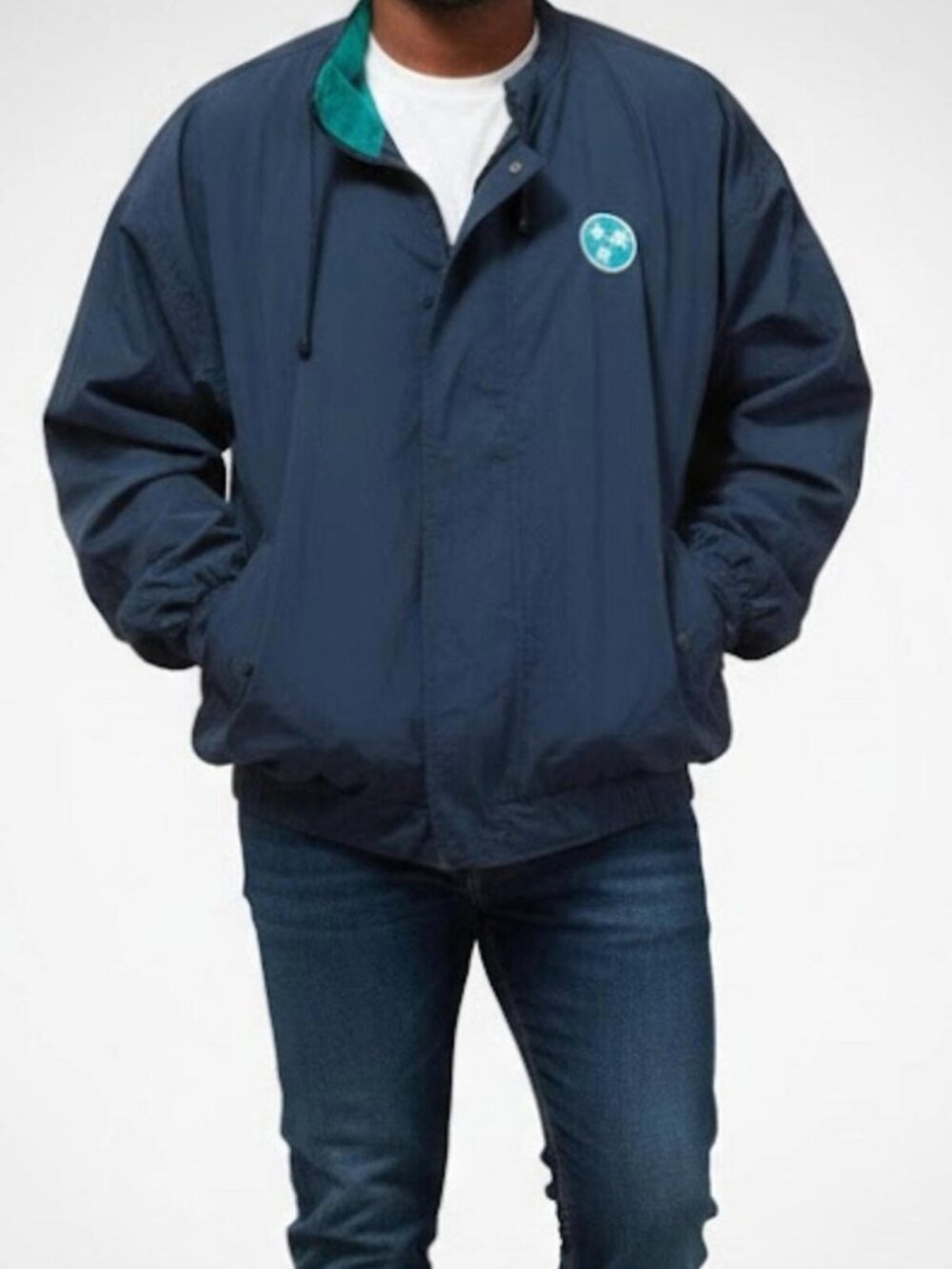 Castaways Vintage Blue Nautical Windbreaker Mens XLarge